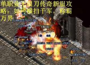单职业无限刀传奇新服攻略：如何横扫千军，称霸万界