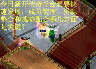 今日新开传奇行会想要快速发展，成员管理、资源整合和战略配合哪几方面是关键？