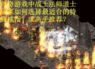 传奇游戏中战士法师道士玩家如何选择最适合的特殊戒指？求高手推荐？