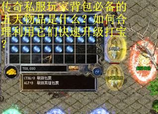 传奇私服玩家背包必备的五大物品是什么？如何合理利用它们快速升级打宝？