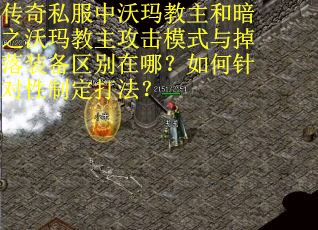 传奇私服中沃玛教主和暗之沃玛教主攻击模式与掉落装备区别在哪？如何针对性制定打法？