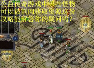 公益传奇游戏中哪些怪物可以被割肉获取资源这份攻略能解答你的疑问吗？