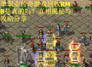 单职业传奇游戏回收RMB是真的吗？真相揭秘与攻略分享