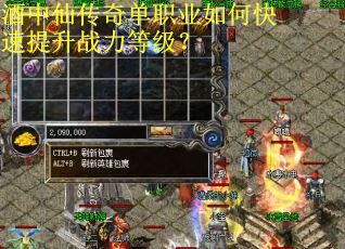 酒中仙传奇单职业如何快速提升战力等级？