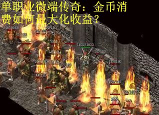 单职业微端传奇：金币消费如何最大化收益？
