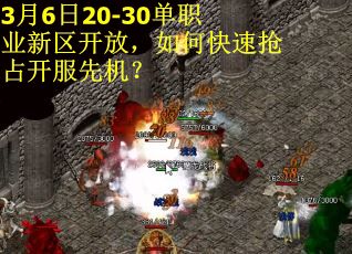 3月6日20-30单职业新区开放，如何快速抢占开服先机？